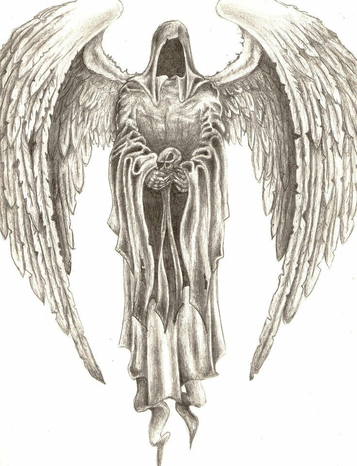 winged angel of death w/ scythe
