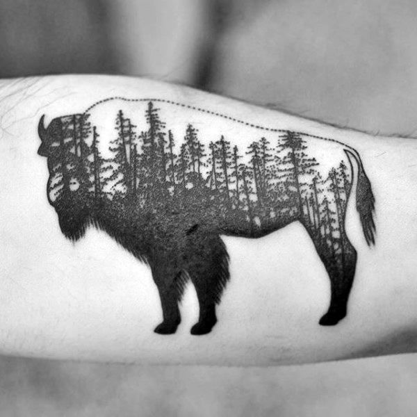 63 Bison Tattoo Designs for Men