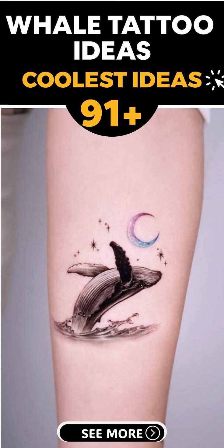 91+ Magnificent Whale Tattoos Ideas - Leaping out of water tattoo