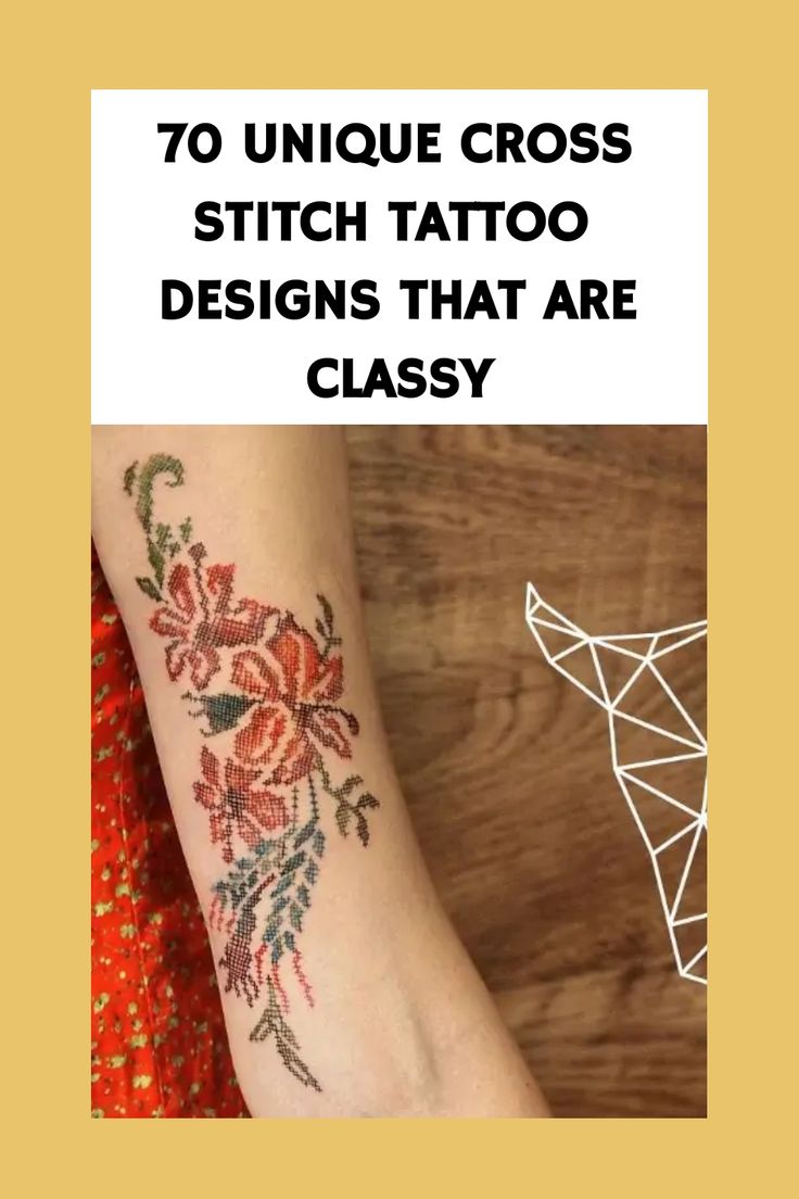 70 Unique Cross Stitch Tattoo Designs That Are Classy