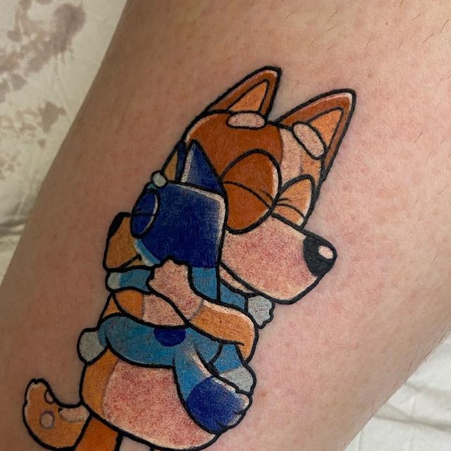 Abbie Price on Instagram: "Did another cute ABC's Bluey piece today! Thanks  Shelly! #abcbluey #blueytattoo #tattoo #abctattoo #cartoontattoo  #runyourownrace" in 2025 | Nerdy tattoos, Cute tiny tattoos, Cute little  tattoos