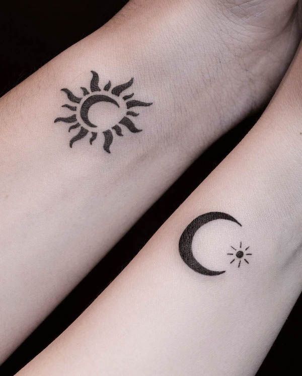 54 Elegant Sun and Moon Tattoos With Meaning - Our Mindful Life
