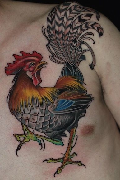 Rooster tattoo, Picture tattoos, Animal tattoos