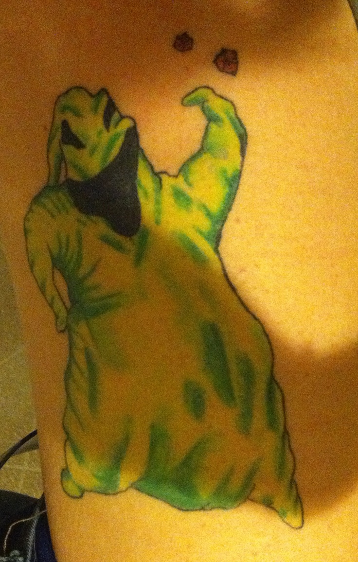 Oogie Boogie tattoo on my thigh. Kinda messed up.
