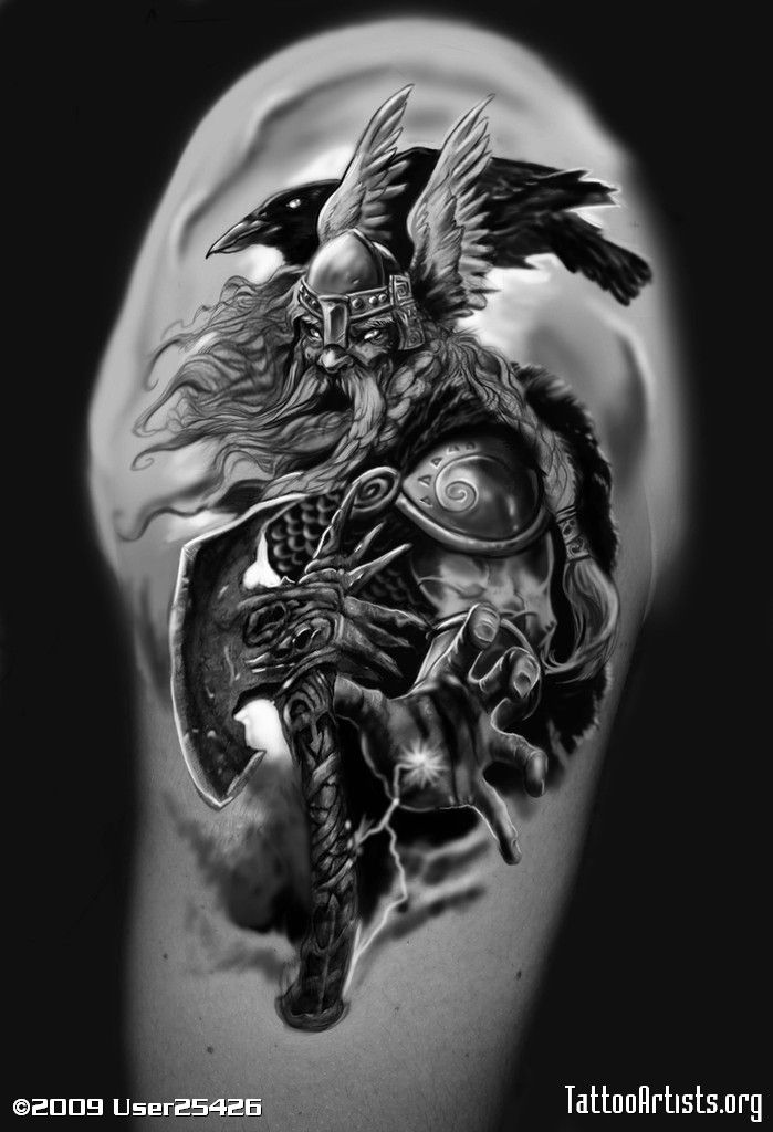 Odin Tattoo www.tattooartists.org | Norse tattoo, Viking tattoo sleeve, Warrior tattoos