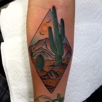 Desert landscape tattoo - Tattoogrid.net