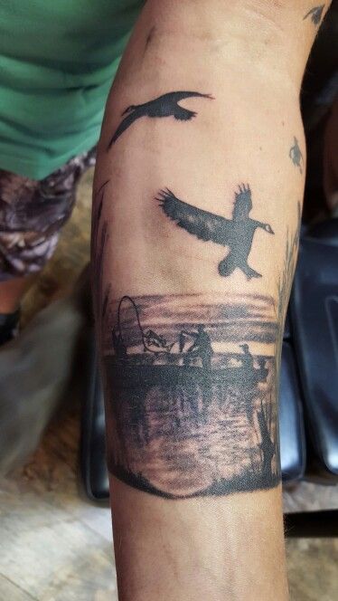hunting #fishing #blackandgraytattoo
