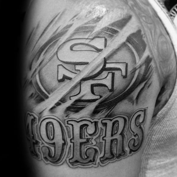 50 San Francisco 49ers Tattoos für Männer – Fußball-Design-Ideen - Mann  Stil | Tattoo