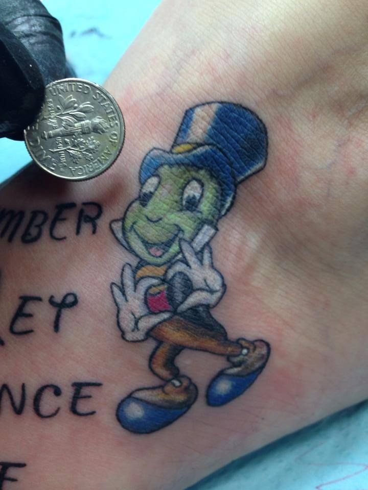 Disney tattoo/////Jiminy Cricket tattoo///
