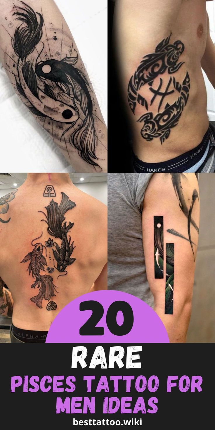 Pisces Tattoo for Men Zodiac Signs: Expressing Your Connection to the  Pisces Zodiac Sign through