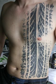 Cool tattoo idea. Tire tread!