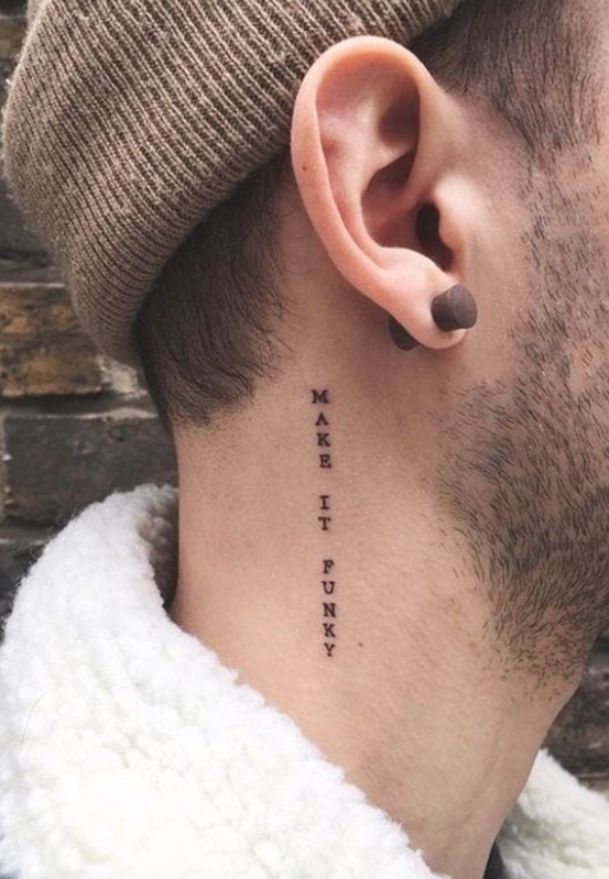 Unique small words tattoo behind ear, quote tattoo ideas, tiny words tattoo,  meaningful quotes tattoo … |