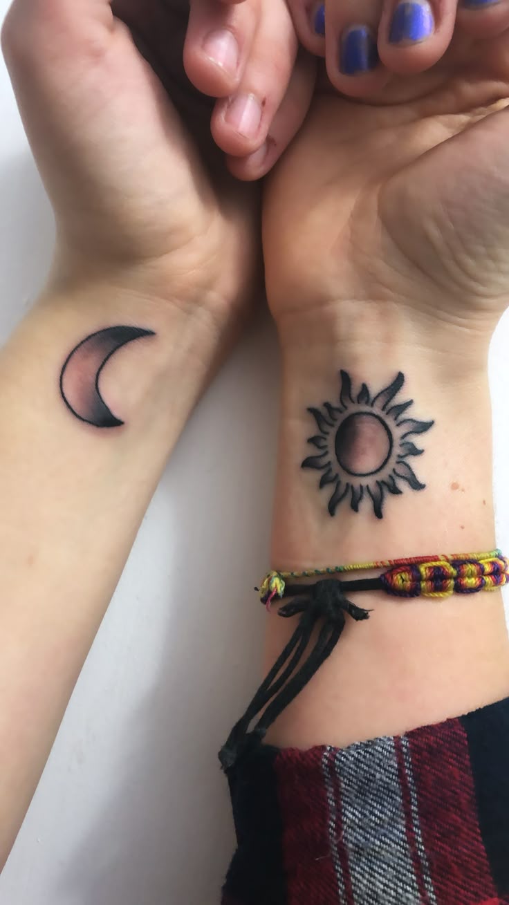 Sun and moon matching tattoos | Matching tattoos, Couples tattoo designs,  Couple tattoos