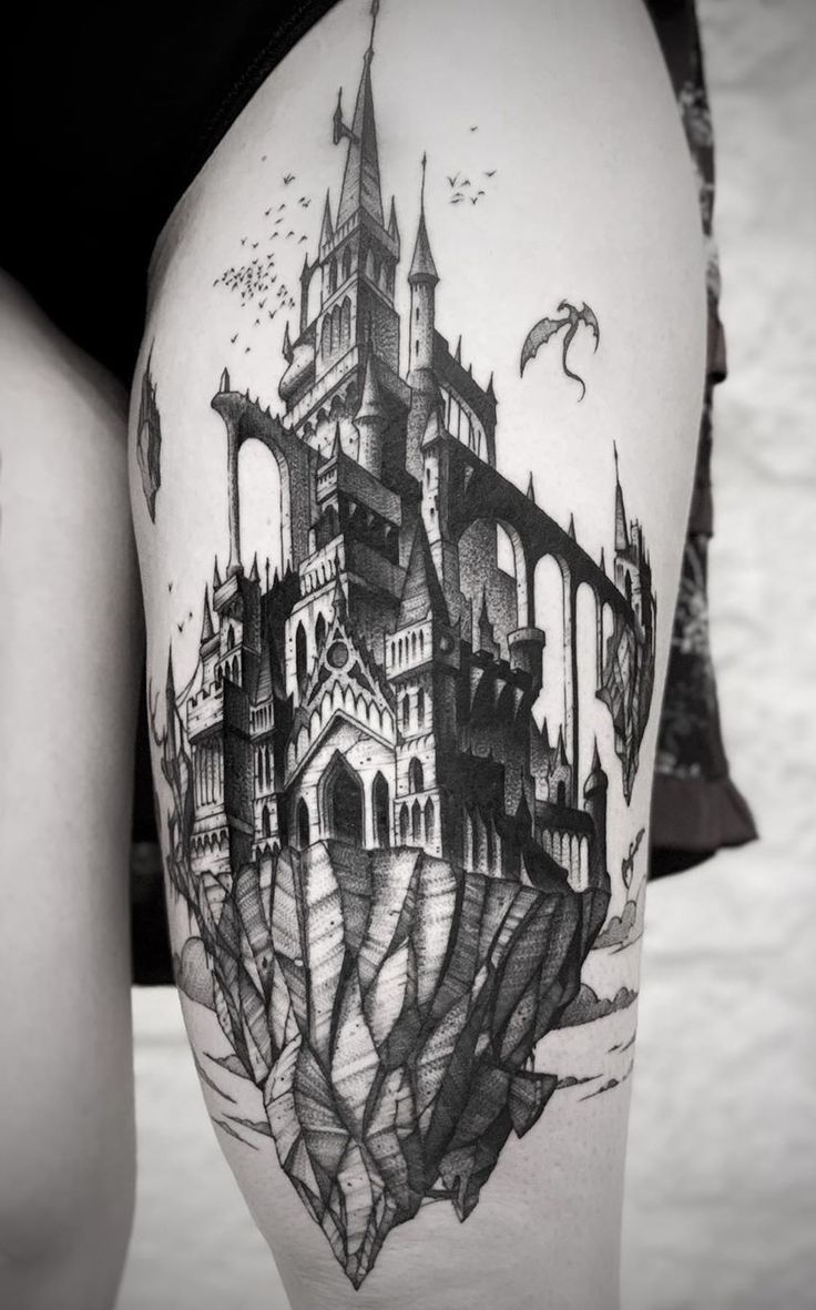 Pin by Mandy Jones on Tattoo | Castle tattoo, Fantasy tattoos, Hogwarts  tattoo