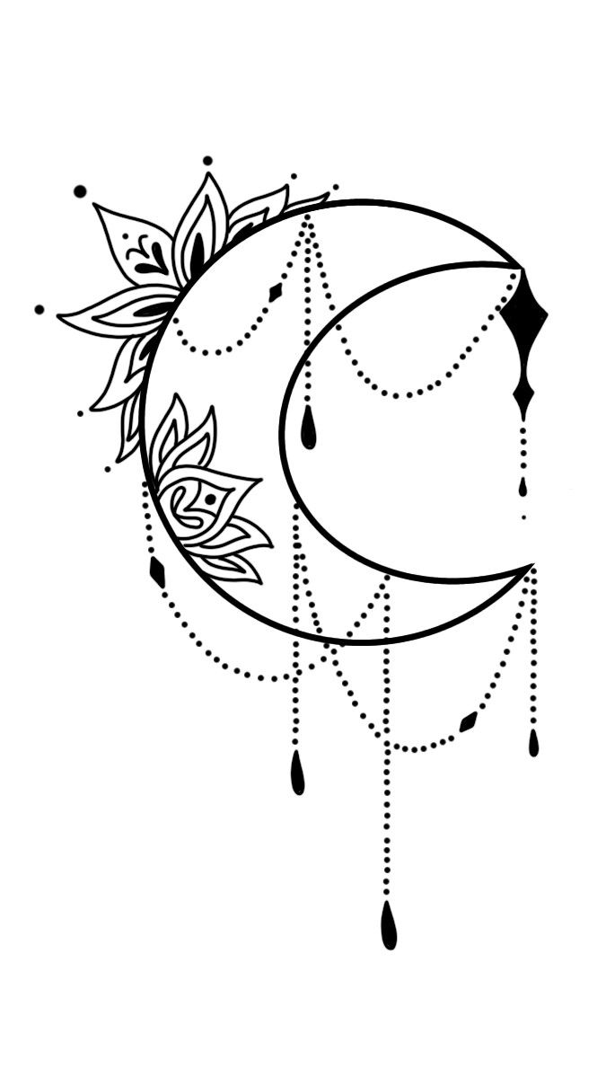 Boceto tatto luna moon