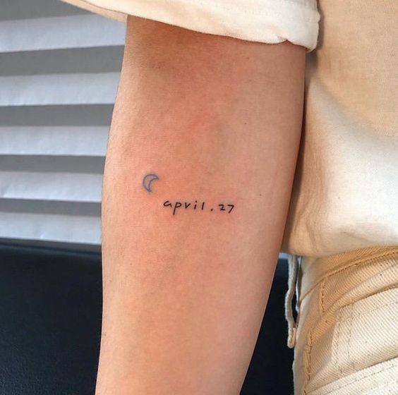 APRIL 27, tattooed on the arm | www.otziapp.com