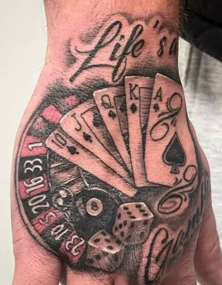 15 Lifes a Gamble Tattoo- Finding Strength in the Game of Life