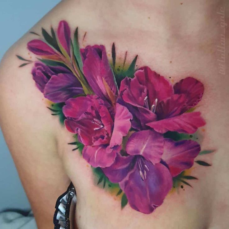 Gladiolus Flower Tattoo Ideas