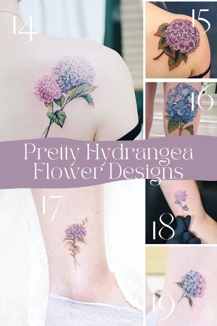 Pretty Hydrangea Flower Tattoo Ideas + Meaning