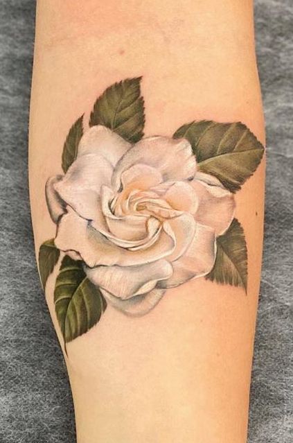 Gardenia Tattoo, White Ink