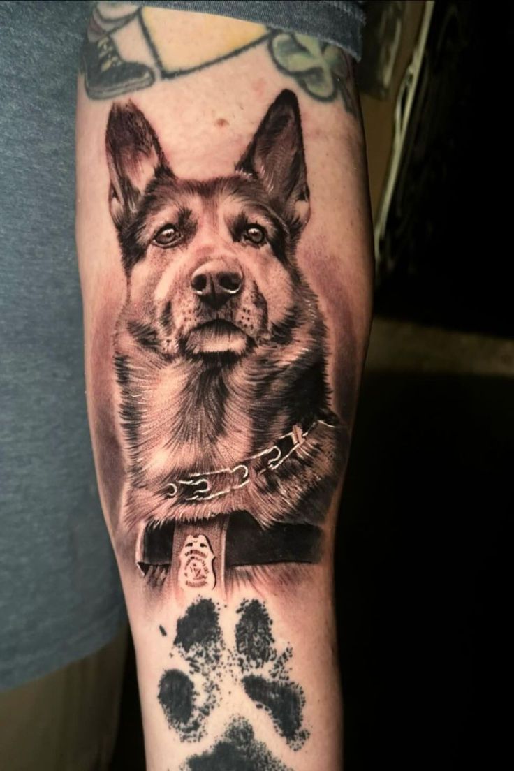 Artistic Dog Tattoo Ideas Portrait Style for Devoted Owners