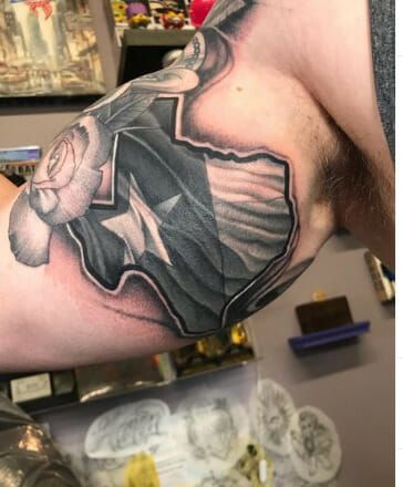Dark Bold State Of Texas Tattoo Design: 106 State Of Texas Tattoo Ideas-  Show Your Lone Star...