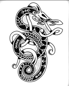 Discover 17 Jormungandr Tattoo and Viking Knotwork Ideas | ouroboros snake tattoo design, viking embroidery, norse dragon design and more