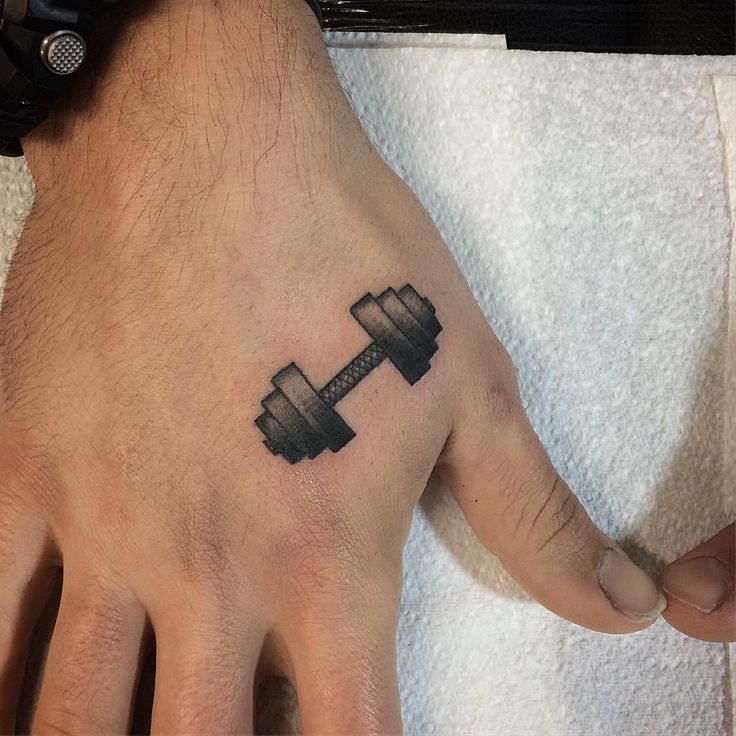 77 Amazing Dumbbell Tattoos For 2024!