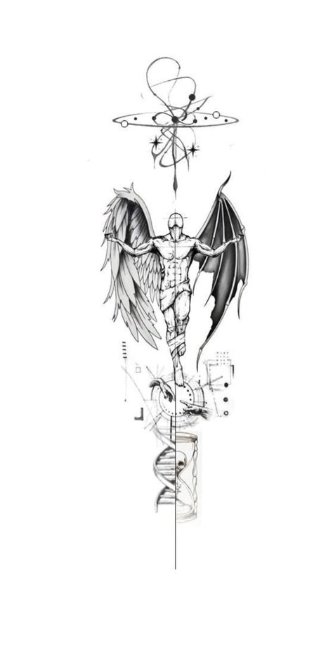 Good Angel Vs Bad Angel Tattoo