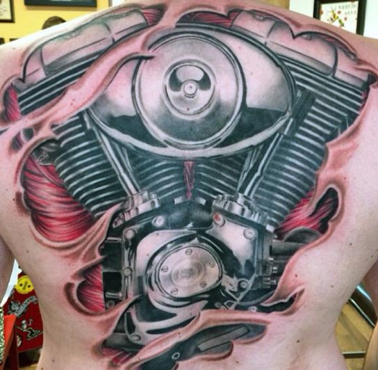 90 Harley Davidson Tattoos For Men - Manly Motorcycle Designs
