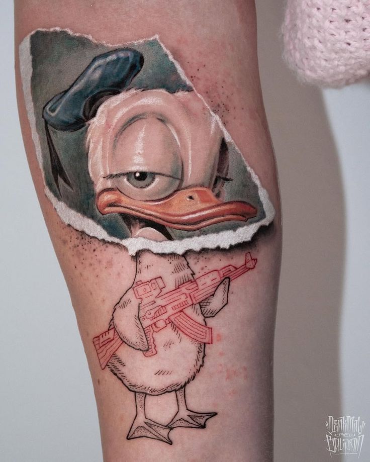 Bold Disney Donald Duck Tattoo Design Ideas