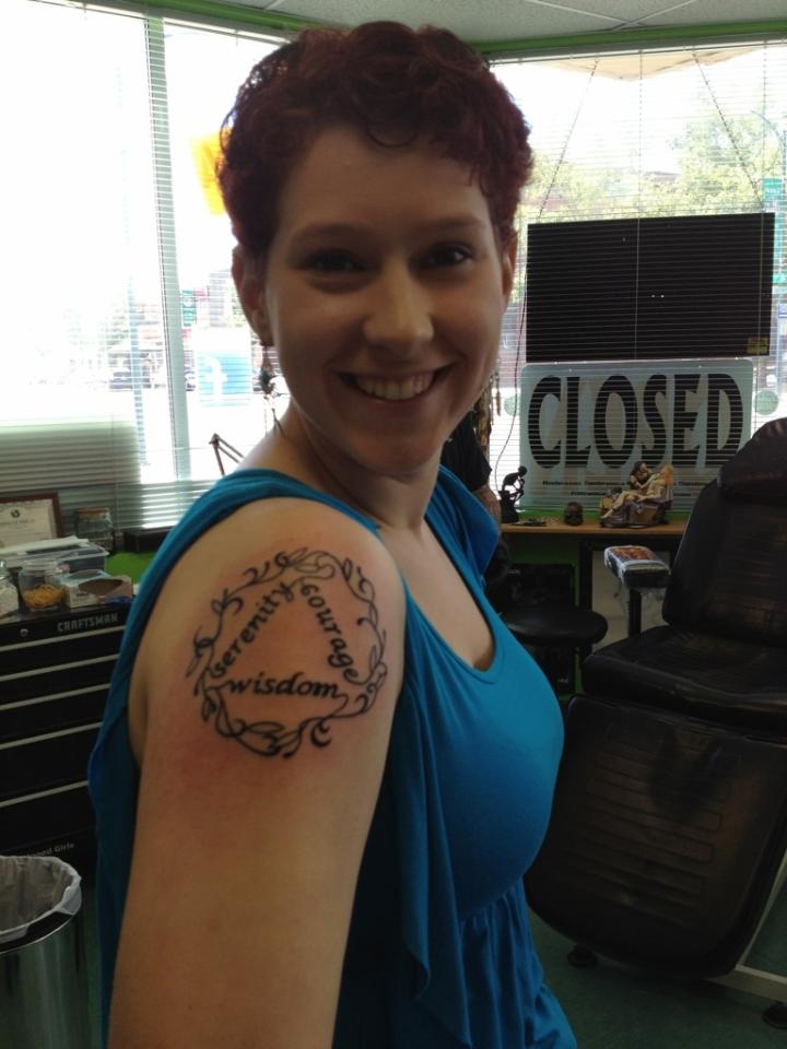 3rd tattoo, symbolizing my connection with God, my upbringing in AA and the  respect I have for all who choose to take the journey through the program