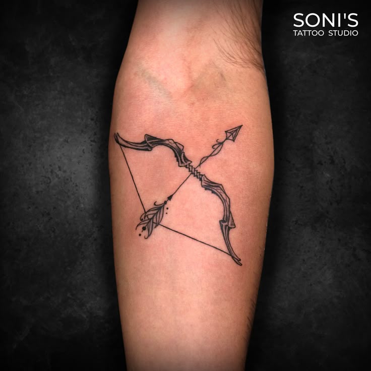 A bow and arrow tattoo can symbolize precision, focus, determination, and the pursuit of goals. It's a powerful image often chosen to represent someone's journey towards their targets or ambitions. Soni's Tattoo