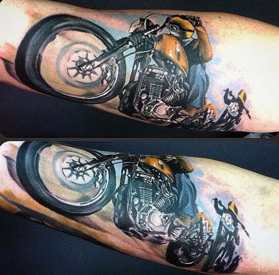 Motorcycle Tattoos For Men - Two Wheel Design Ideas