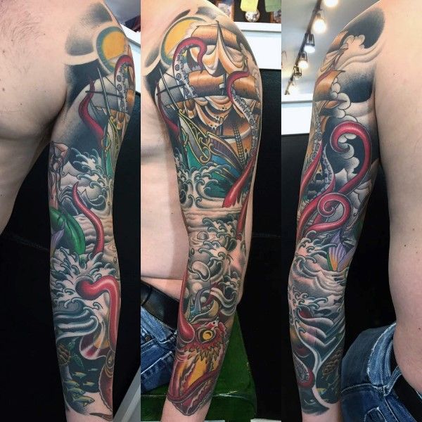 100 Kraken Tattoo Designs for Men