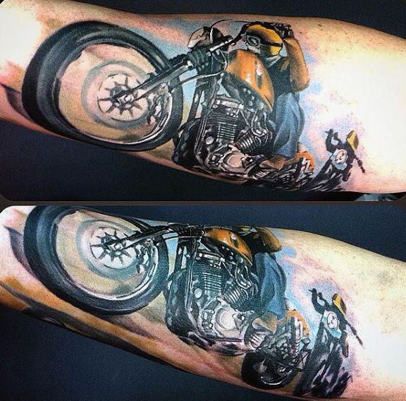 Motorcycle Tattoos For Men - Two Wheel Design Ideas