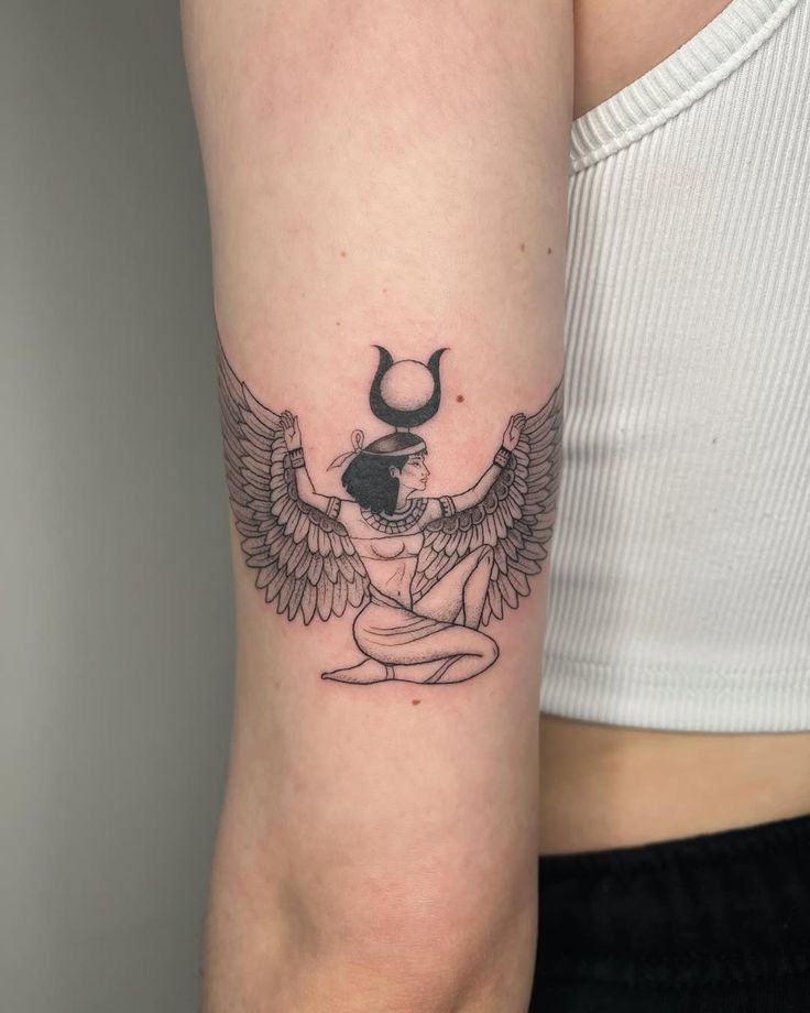 Goddess Isis Egyptian Winged Tattoo Inspiration
