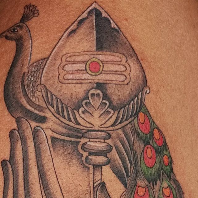 krishna on Instagram: "Murugan vel tattoo #trending #murugan" | Lord murugan vel tattoo, Peacock tattoo, Belle tattoo