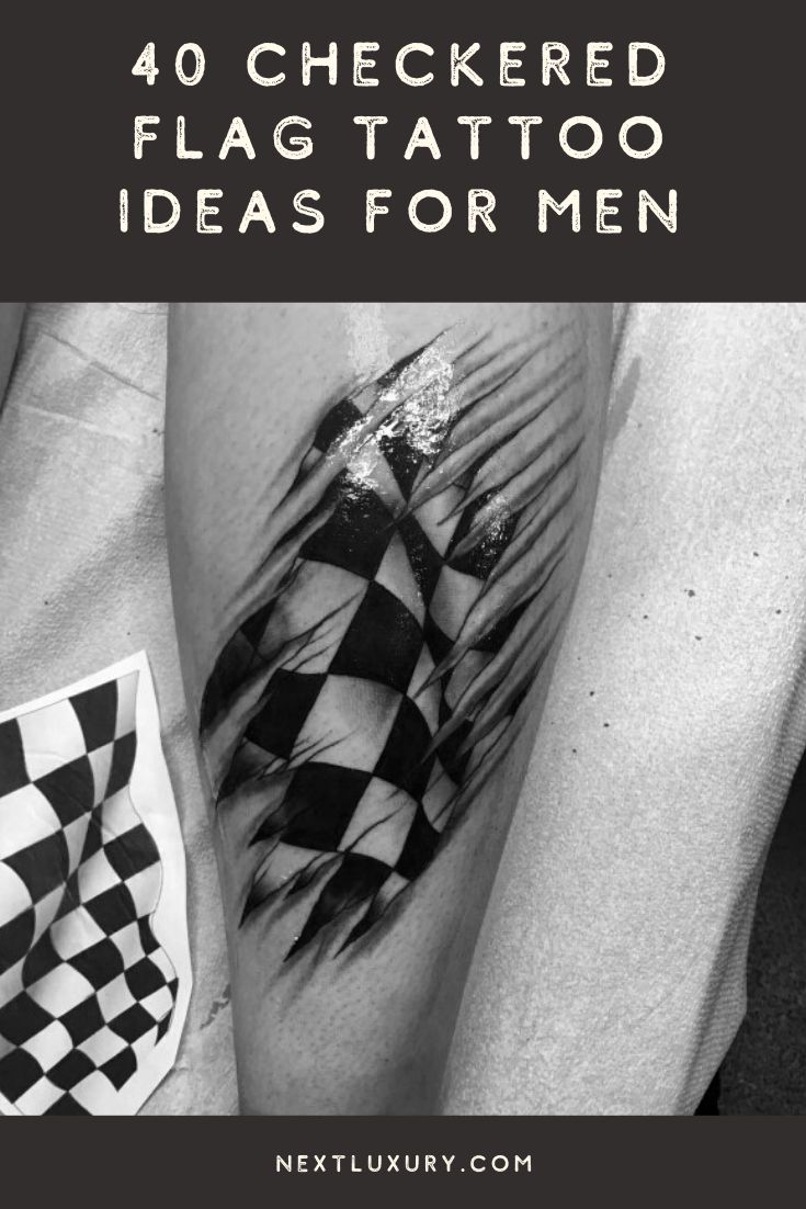40 Checkered Flag Tattoo Ideas For Men - Racing Designs