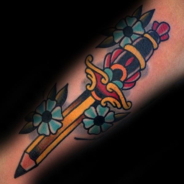 60 Pencil Tattoo Designs for Men | Pencil tattoo, Ink tattoo, Tattoos