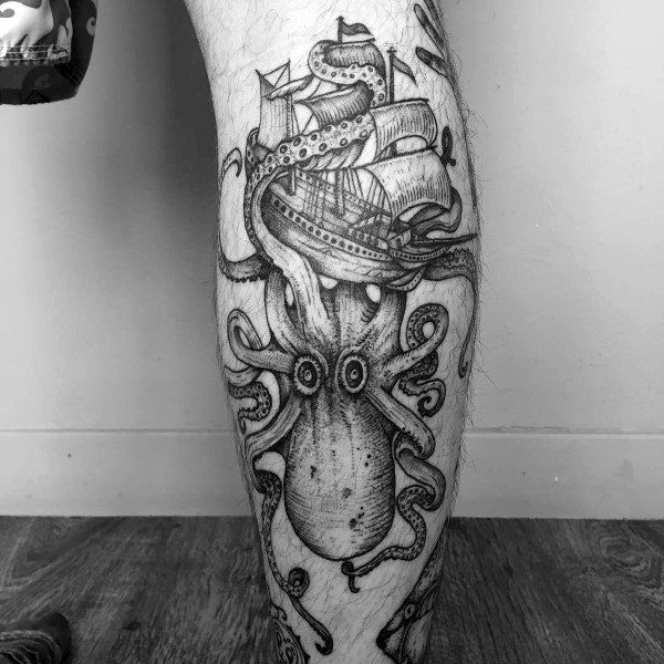 100 Kraken Tattoo Designs for Men