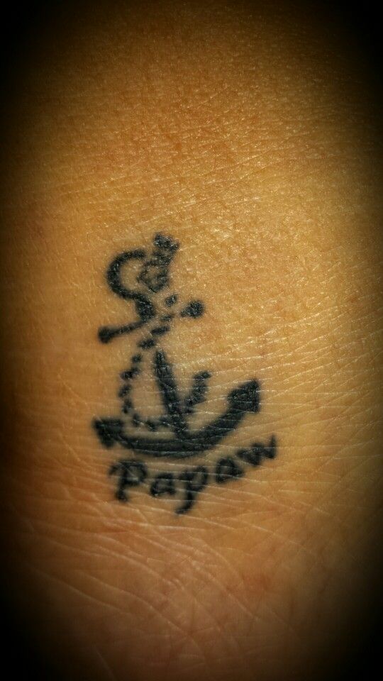 Anchor tattoo in memory of my grandpa who retired from the Navy.
