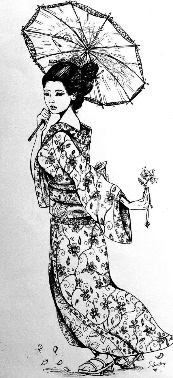 52 Japanese Geisha Tattoo Designs and Drawings with Images | Geisha tattoo  design, Geisha drawing, Japanese geisha tattoo