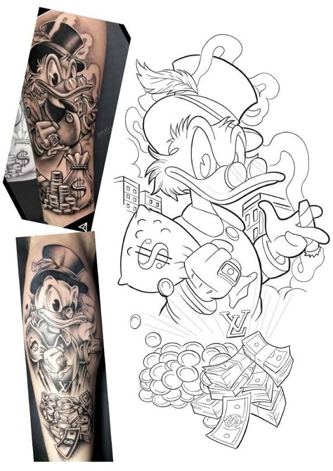 Donald Duck Tattoo Design