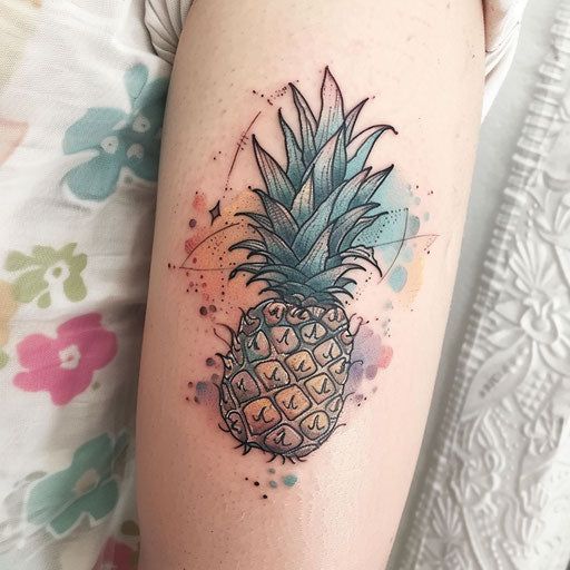 Sophisticated Pineapple Tattoo Designs
