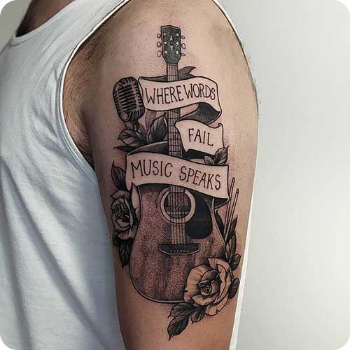 100+ Amazing Guitar Tattoo Ideas To Inspire Your Next Design in 2025 |  Music tattoo