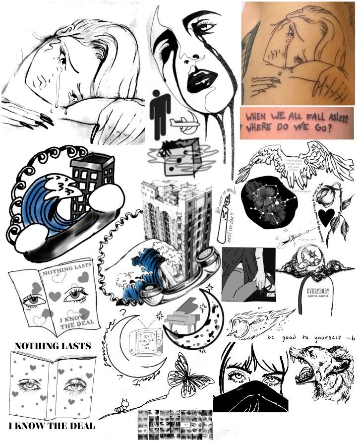billie eilish tattoo collage
