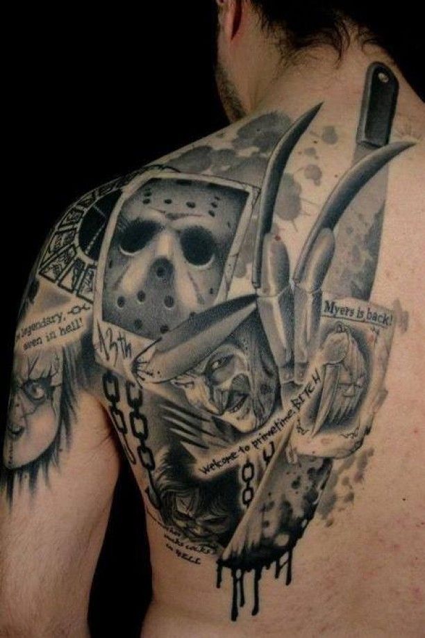 10 Awesome Jason Voorhees Tattoos! - | Movie tattoos, Scary tattoos, Movie  tattoo
