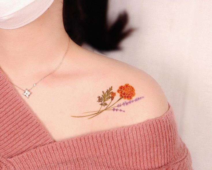 30+ October Birth Flower Tattoo Ideas: Cosmos & Marigolds - AI Tattoo Lab