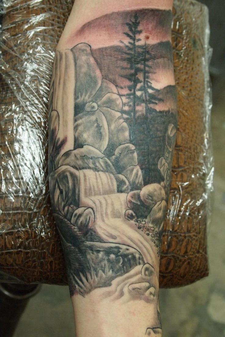 Hiking scene tattoo, #mountains.